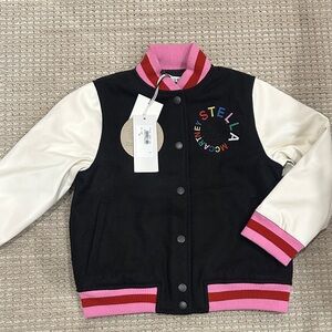 Stella McCartney Kids Black and White Varsity Jacket 6y